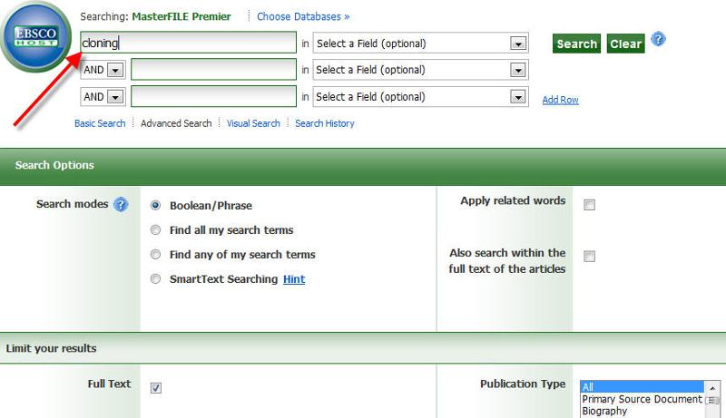 Sample Database Search Page 2