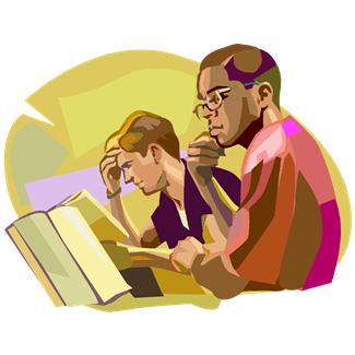 Clipart of Students Studying