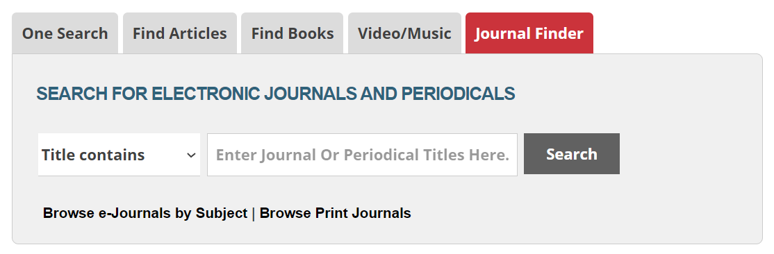 Library Tab (Journal Finder)