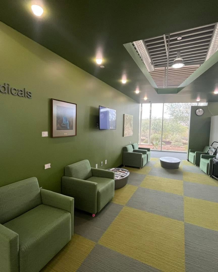 Comfortable seating and study area inside the Glendale Community College Library