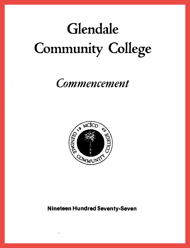 GCC Commencement Program Image of the Era