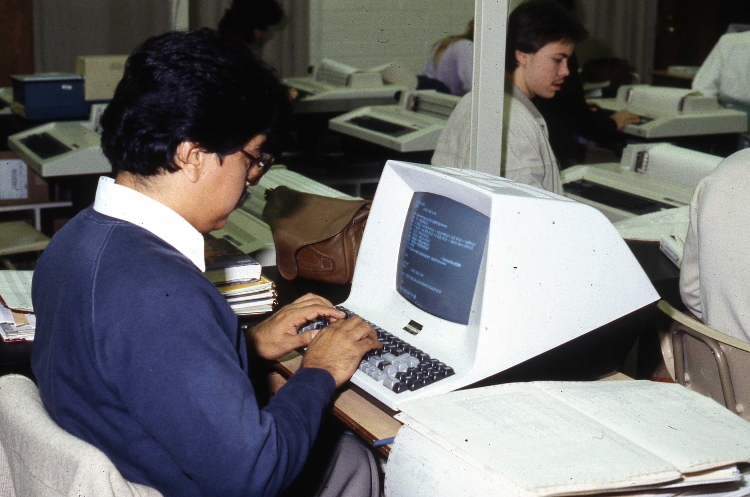 1984 Color Photograph of a Student at the Computer