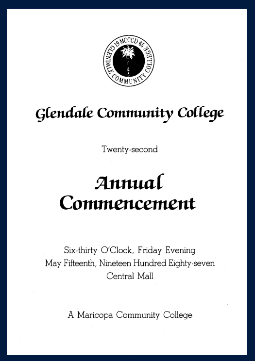 GCC Commencement Program Image of the Era