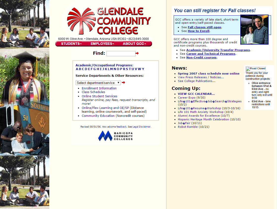 GCC Website, 2003-2007