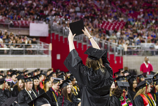 Student Celebrates With Classmates