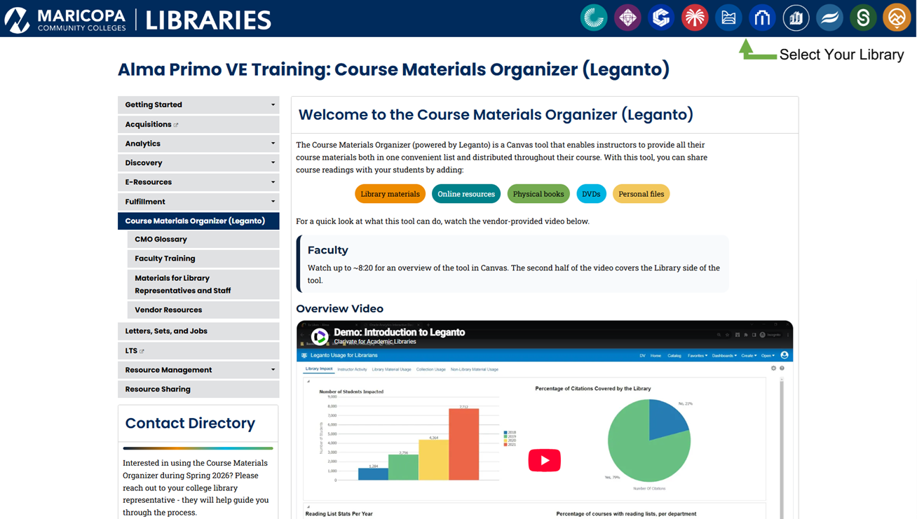 Course Materials Organizer Canvas Screenshot