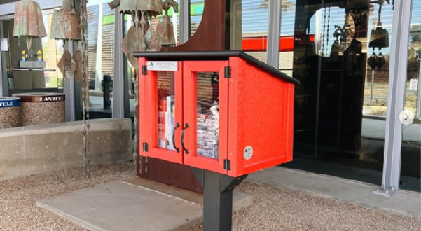 Picture of the Little Library at the West Entrance of the Library